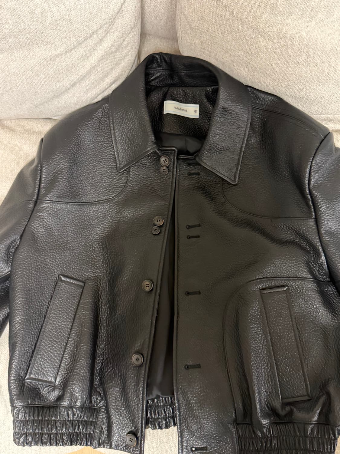 [2]웨이비니스 플로우 라인 레더 자켓 2사이즈 상품이미지7