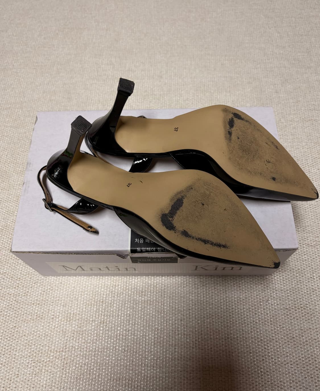 마뗑킴 슬링백 스틸레토 힐 블랙 37 상품이미지5