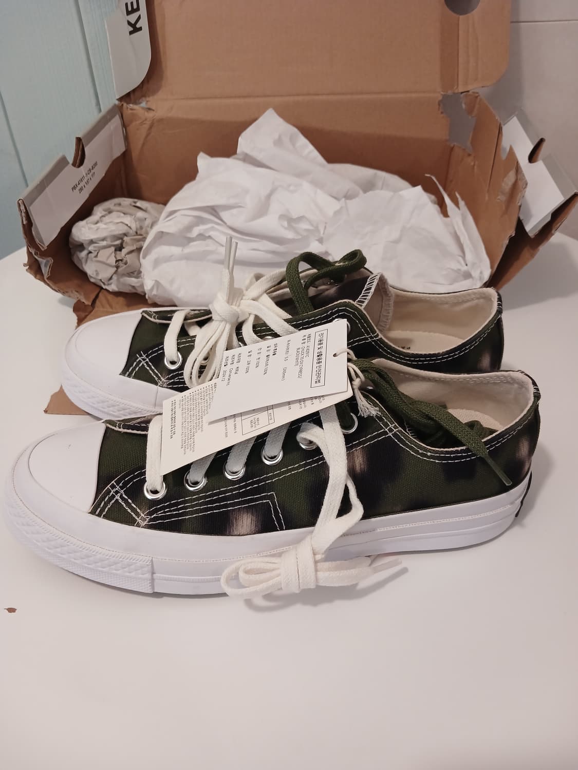 겐조 x 컨버스 콜라보 정품 올스타 카모플라쥬 스니커즈 245 사이즈 상품이미지3