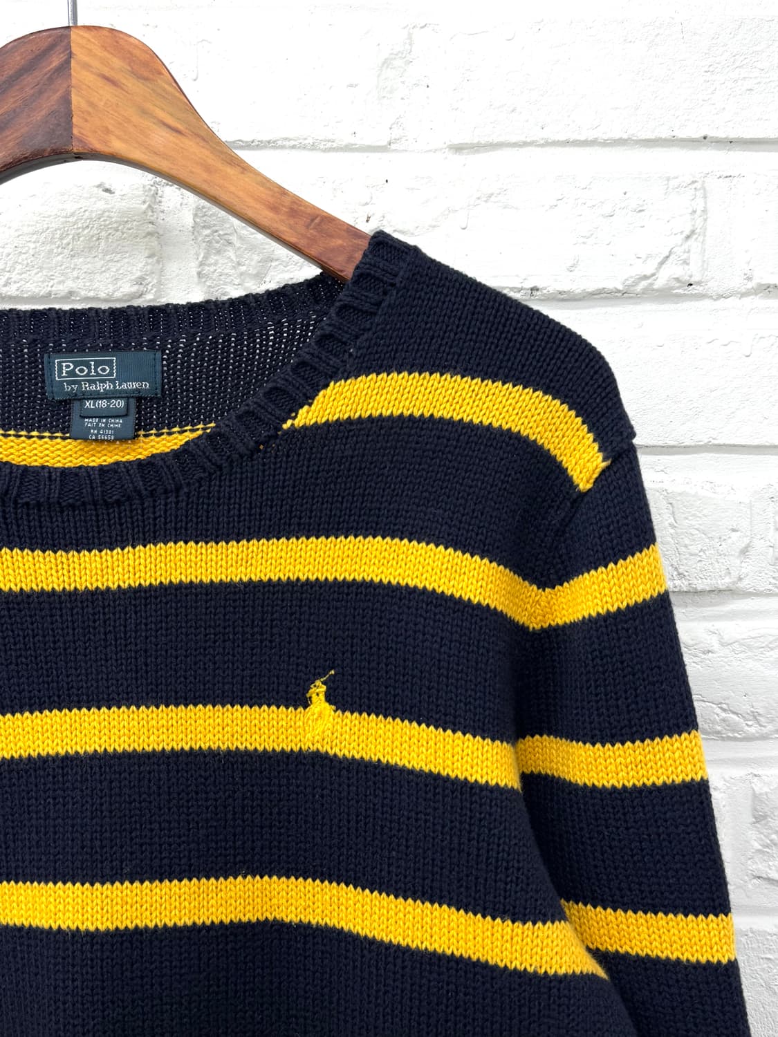 폴로 옐로우 네이비 스트라이프 니트 상품이미지4