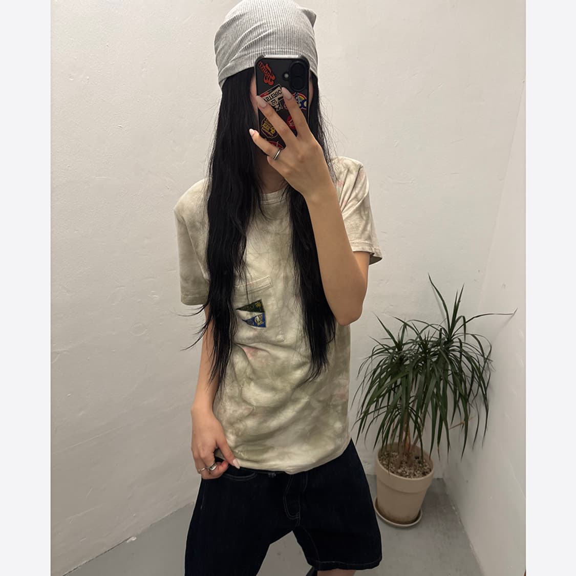 캐피탈 KAPITAL Pennant T Smoky ASHBURY DYED 상품이미지2