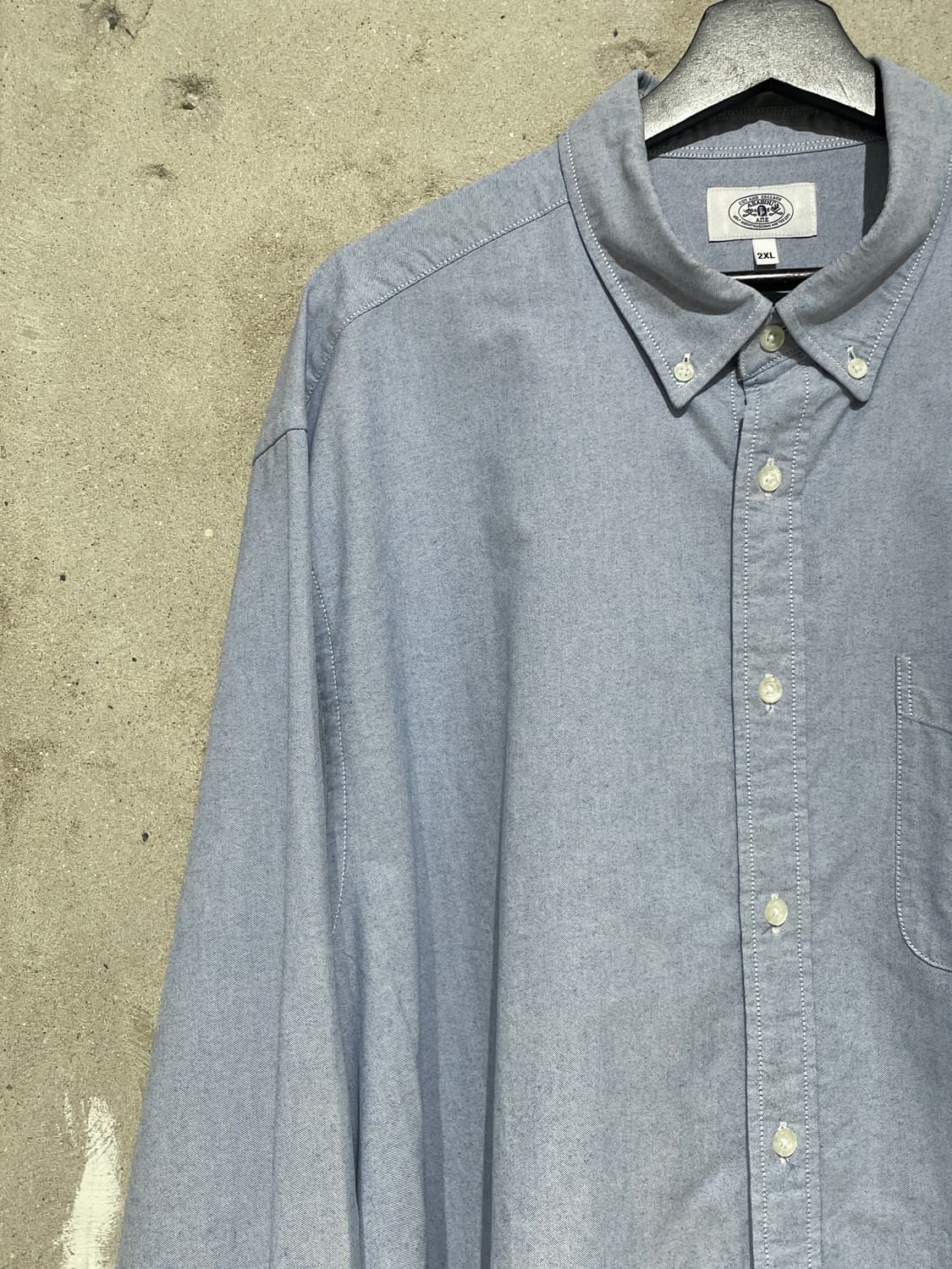 베이프 스카이 블루 원 포인트 싱글 포켓 옥스포드 셔츠 상품이미지2