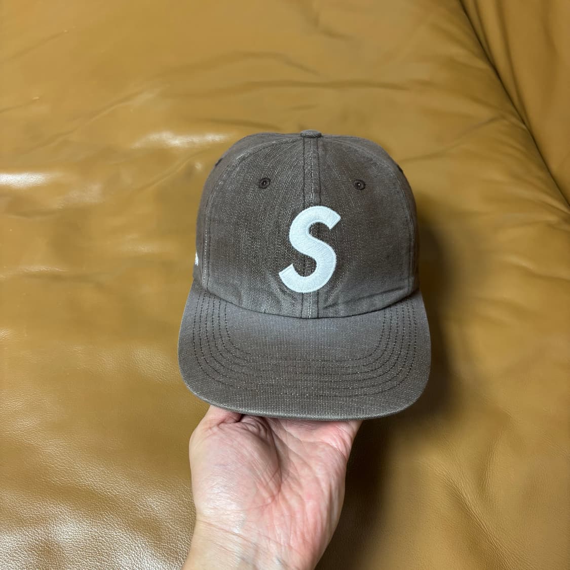 Supreme 슈프림 워시드 브라운 S로고 6패널 볼캡 모자 상품이미지2