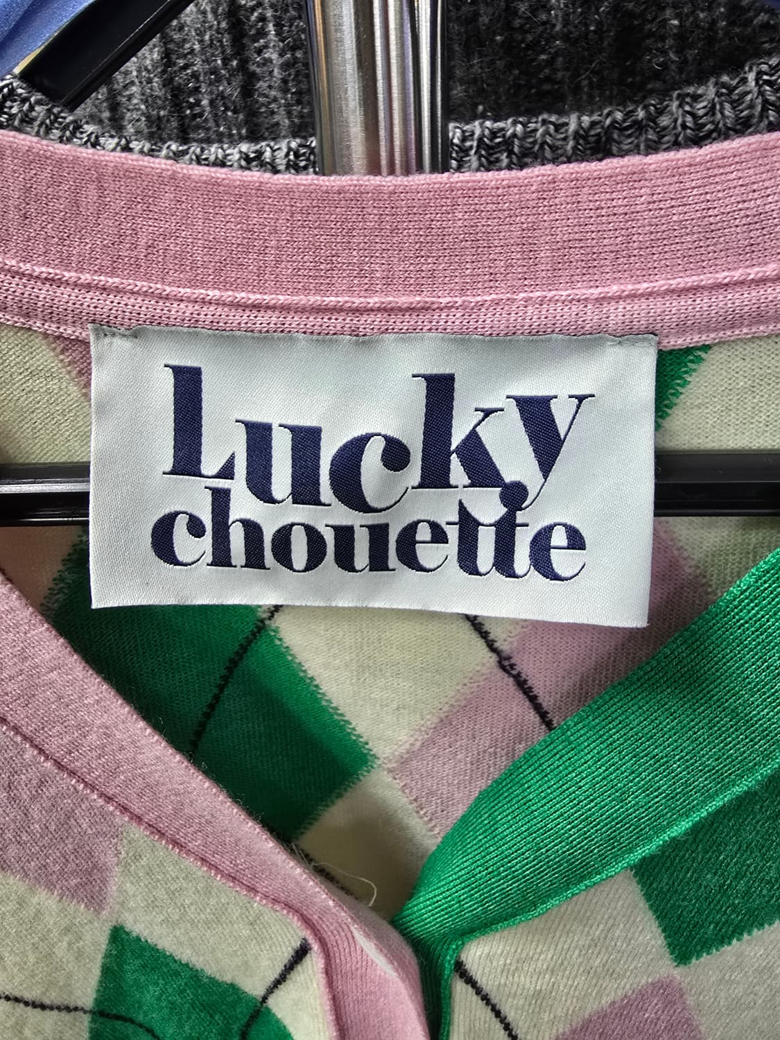 럭키슈에뜨 아가일 패턴 가디건 (1423) 상품이미지3