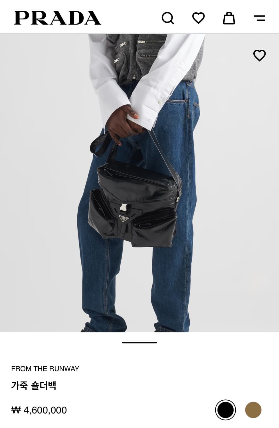 프라다 남성 가죽 크로스백 숄더백 블랙 팝니다 상품이미지8