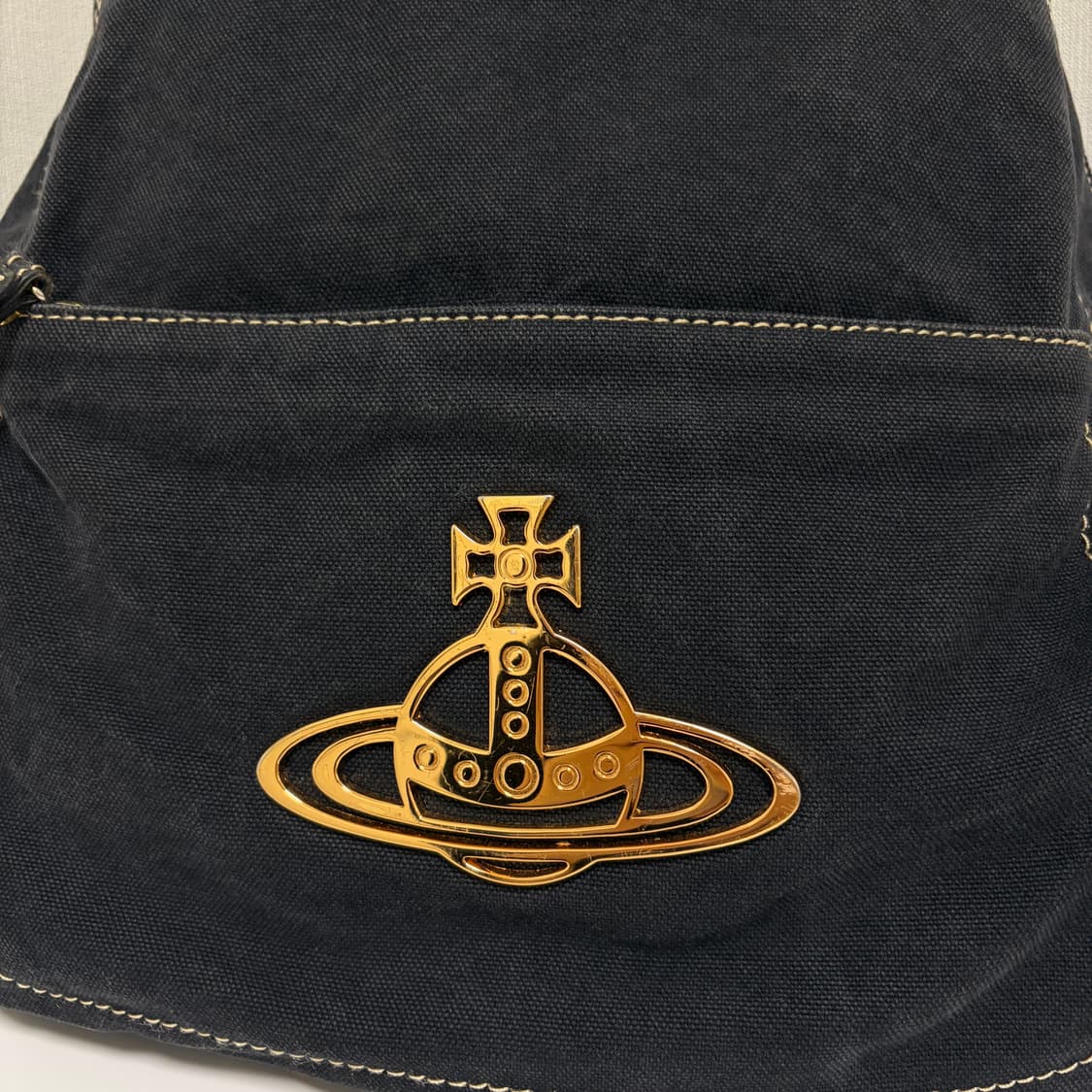 비비안웨스트우드 ORB금장 빅로고 코튼 백팩-블랙 상품이미지6