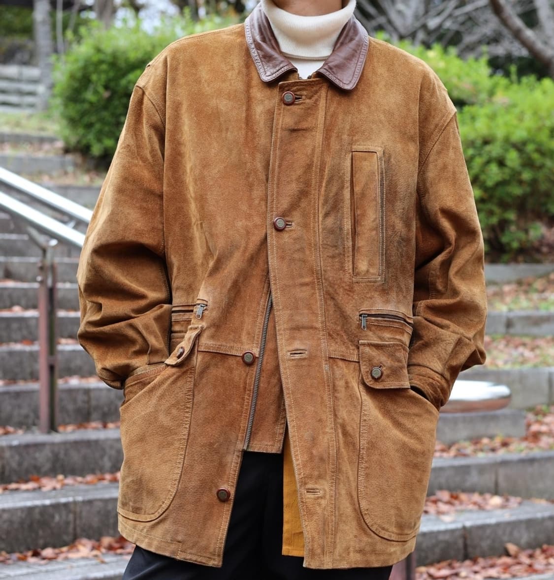 USA 빈티지 스웨이드 가죽 자켓 L~ 상품이미지7