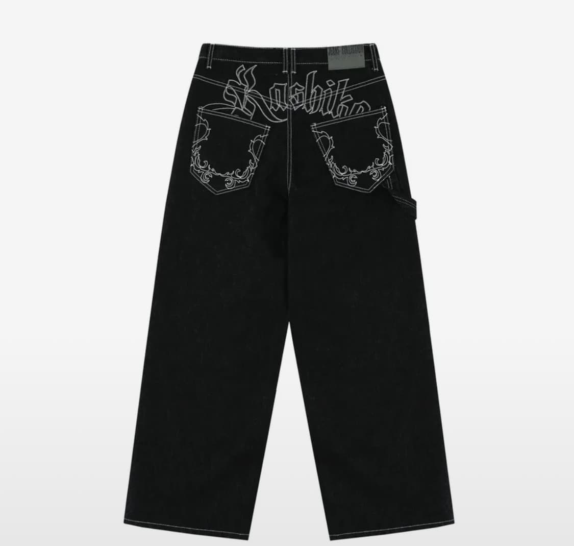 카시코팬츠/Embroied Nonfade Denim Pants Black 상품이미지1