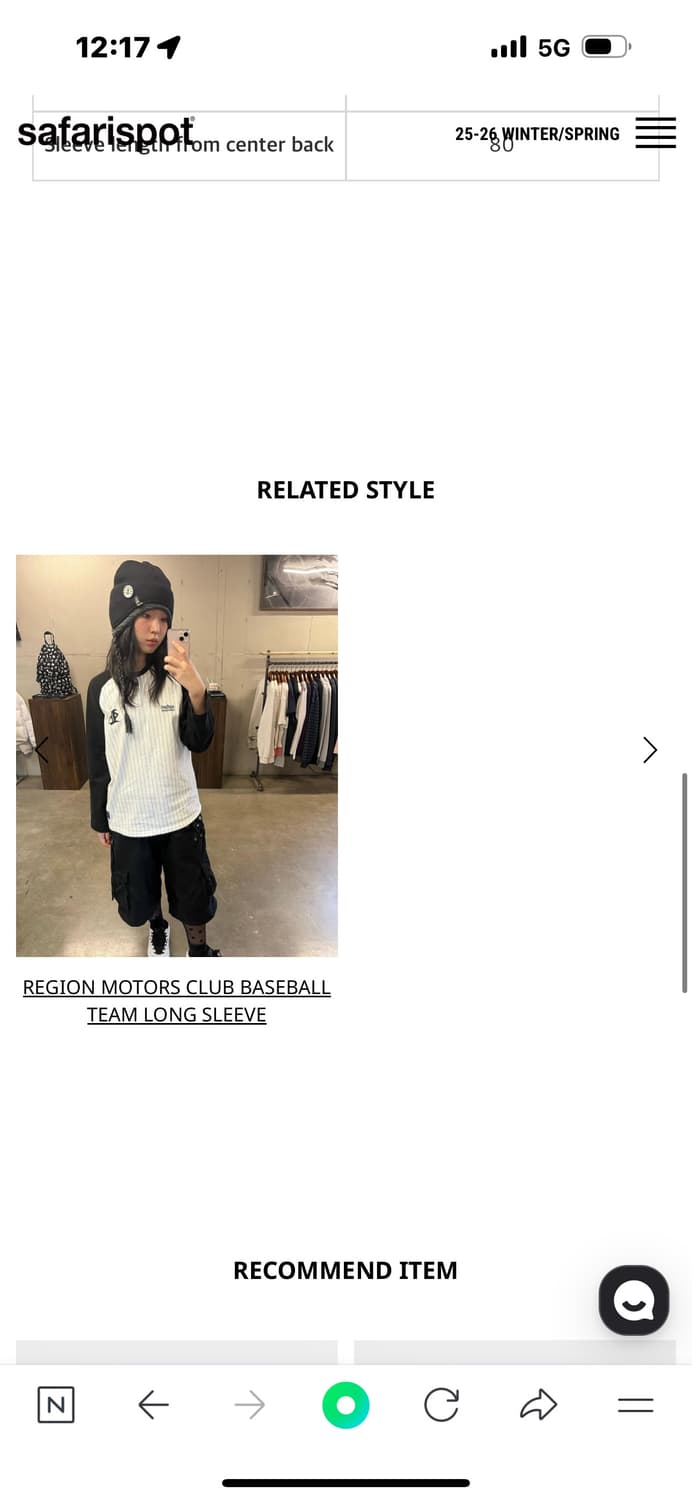 사파리스팟 REGION MOTORS CLUB BASEBALL 롱슬리브 상품이미지3