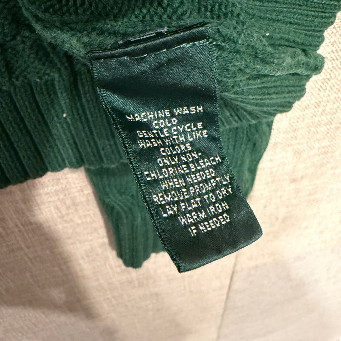 로렌 랄프로렌 브이넥 케이블 니트 L 그린 (w) 상품이미지6