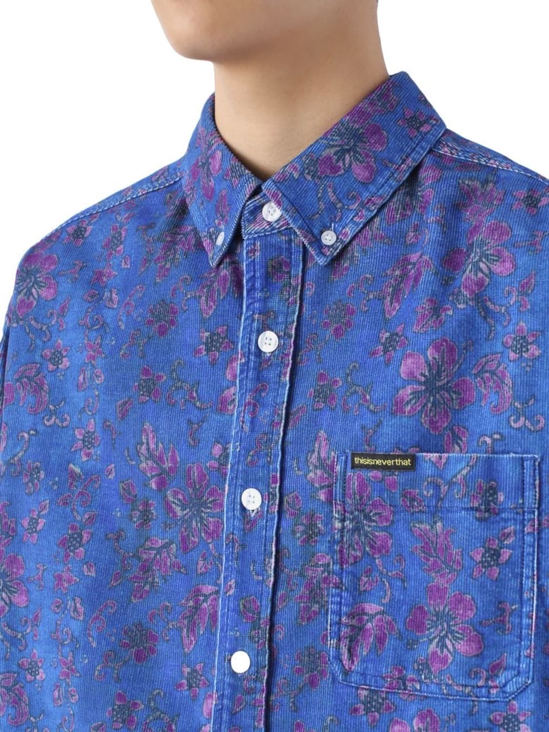 20FW 디스이즈네버댓 Floral Corduroy Shirt Blue 상품이미지2