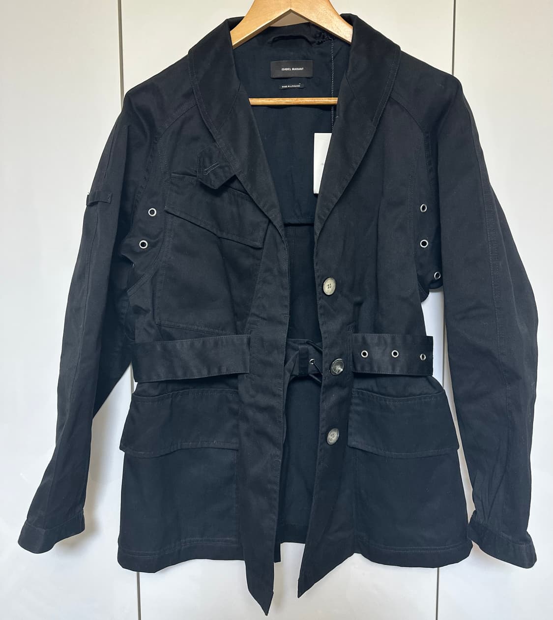 이자벨마랑 블랙 벨티드 유니크자켓 정품 상품이미지2