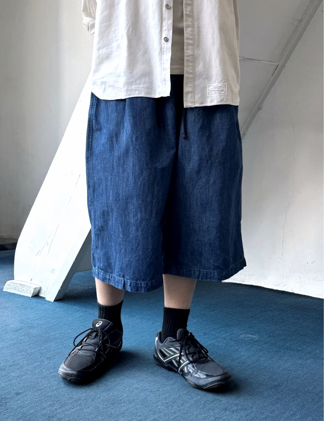 Cotton linen denim ball silhouette half  상품이미지7