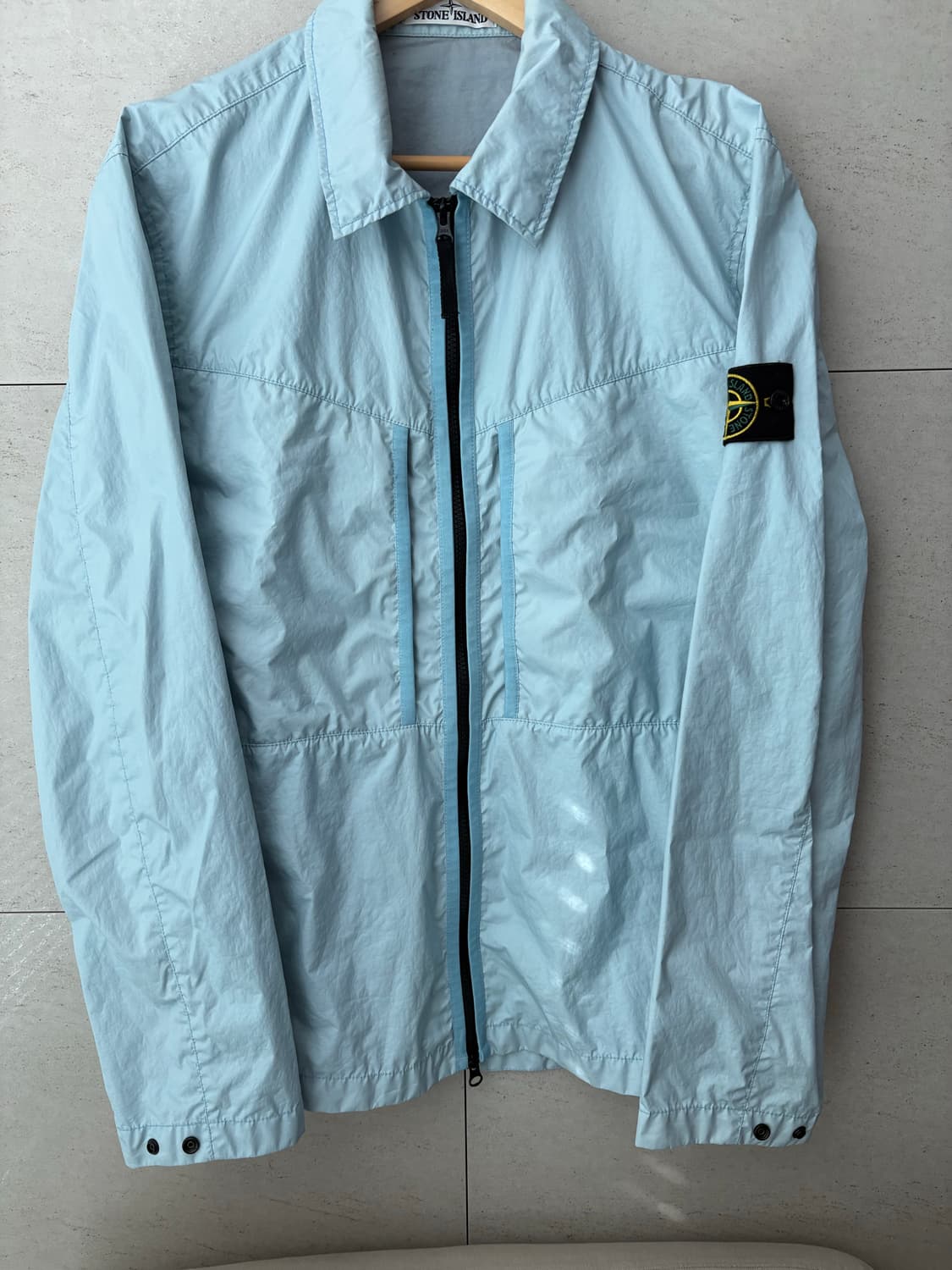 [L] 백화점판 스톤아일랜드 멤브라나 오버셔츠 아이스 상품이미지1