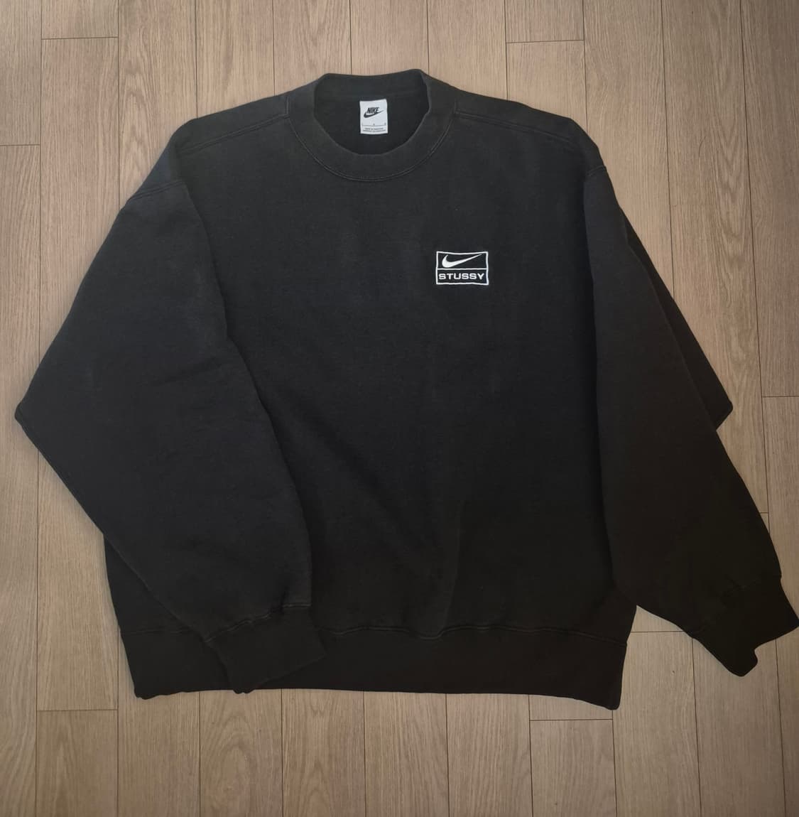 나이키 x 스투시 NRG 워시드 플리스 크루넥 블랙 상품이미지1