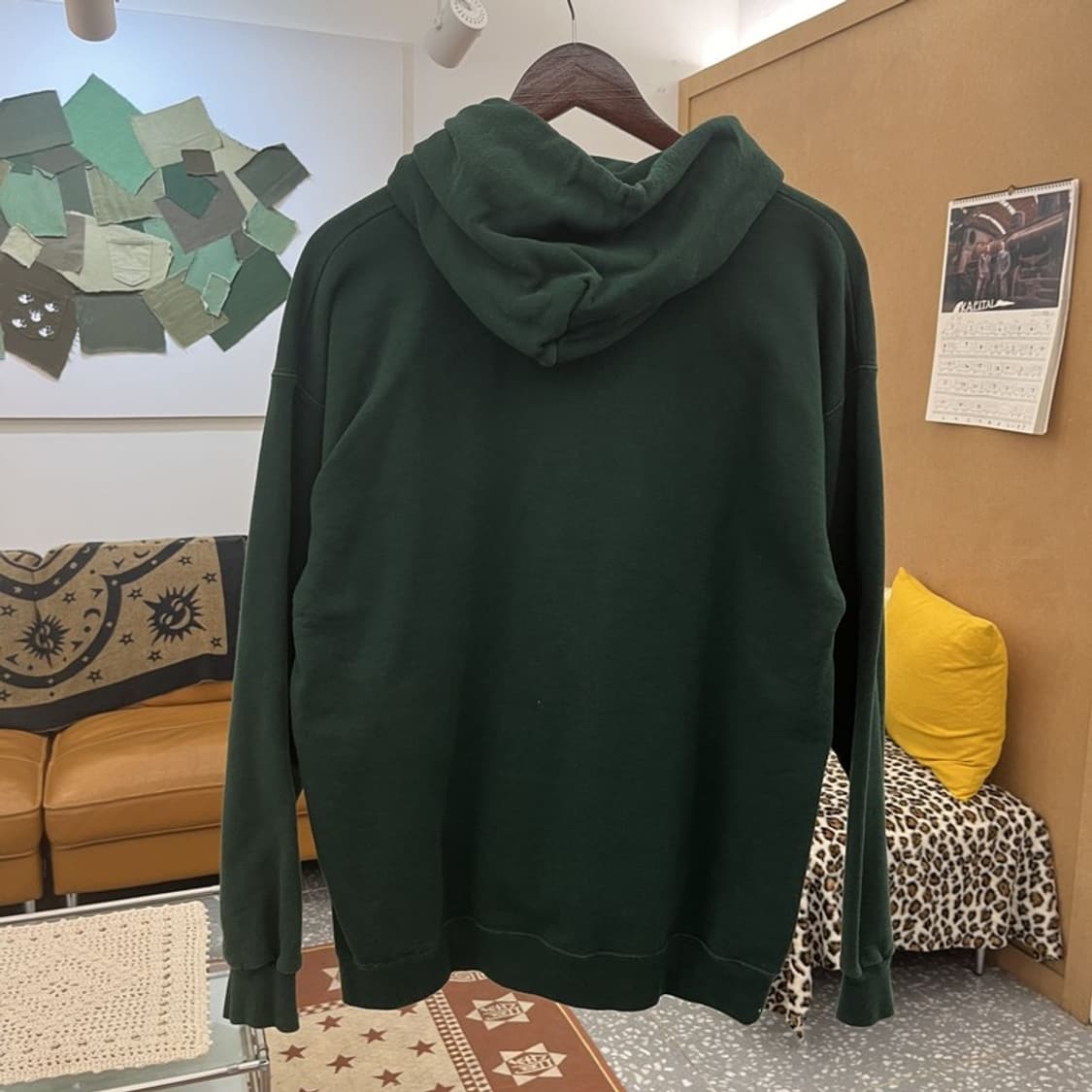 트레셔 프레임로고 스트릿 펑크 딥그린 후드티 M C09916 상품이미지4