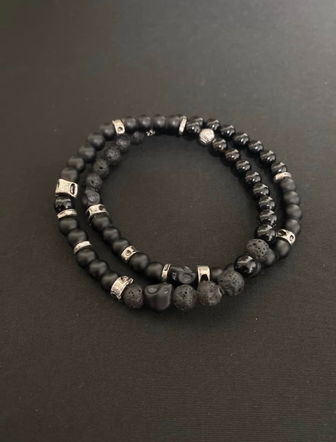 블랙 레이어드 팔찌 2개 set 상품이미지1