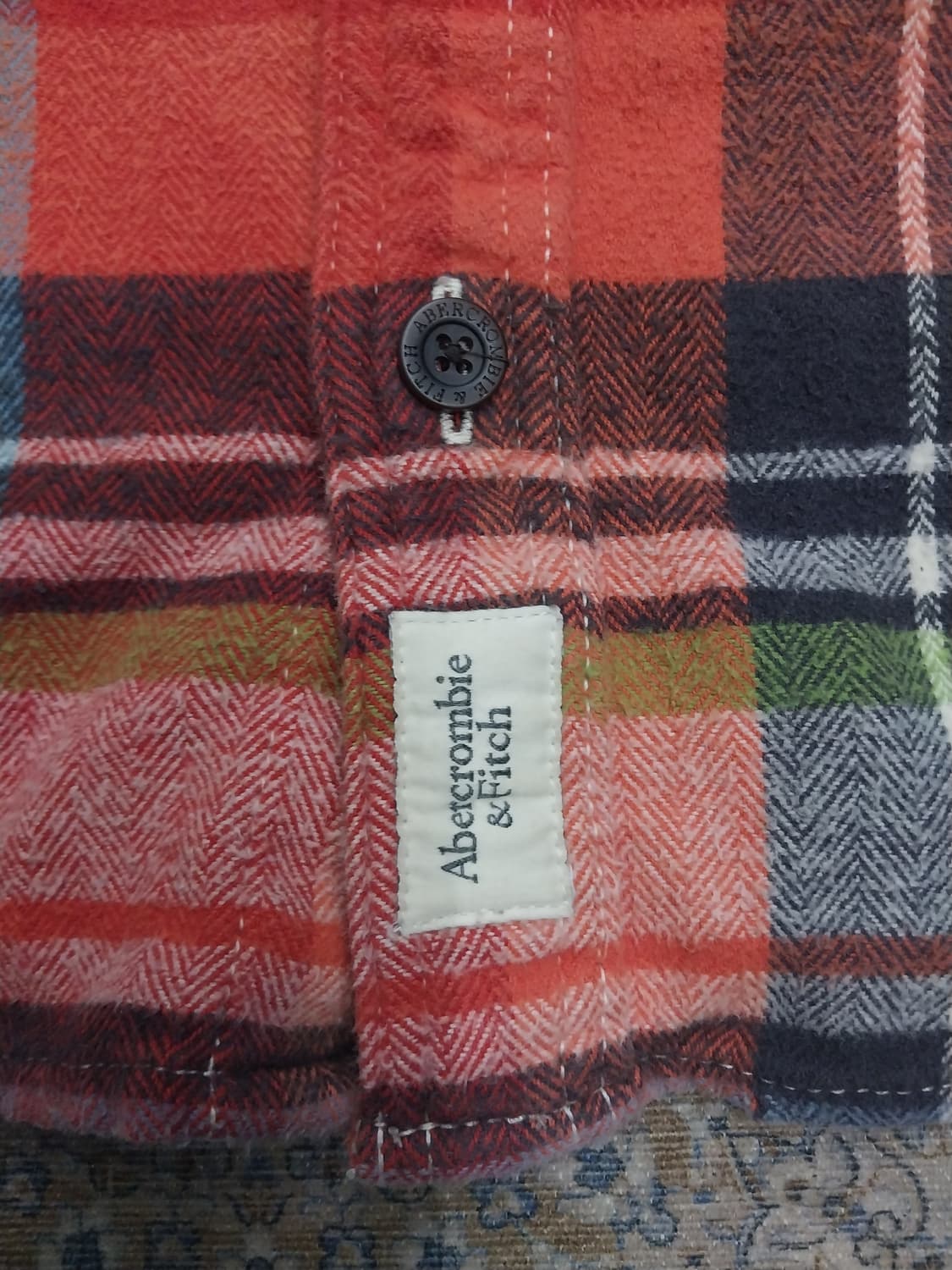 아베크롬비 멀티 체크 플란넬 셔츠 M 상품이미지3