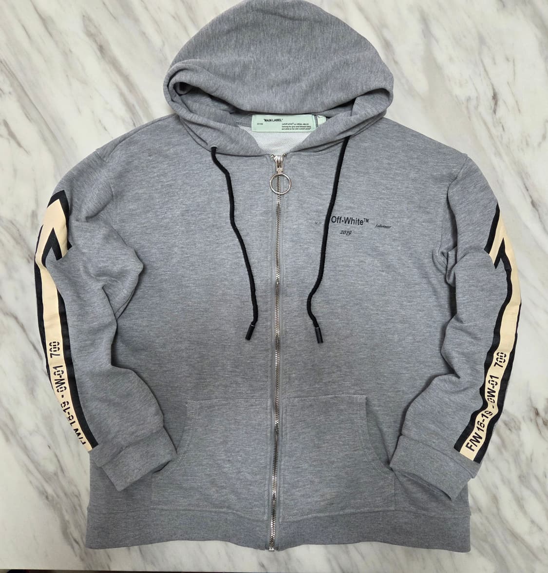 오프화이트 애로우 프린트 후드집업  상품이미지2