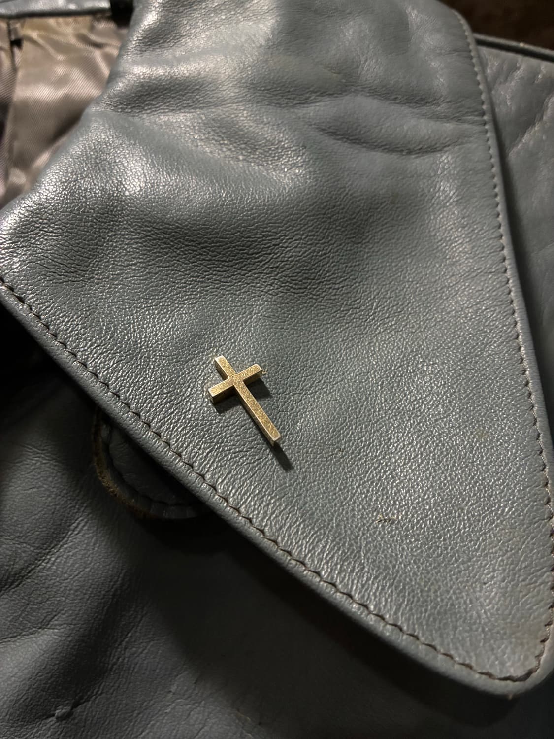 80s 독일군 서브마린 숏 레더 자켓 상품이미지5