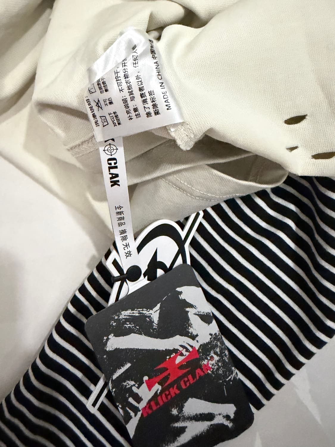 KLICKCLAK 25AW 스프레이 더티 빈티지 파괴 프린트 페이크 투피 상품이미지4