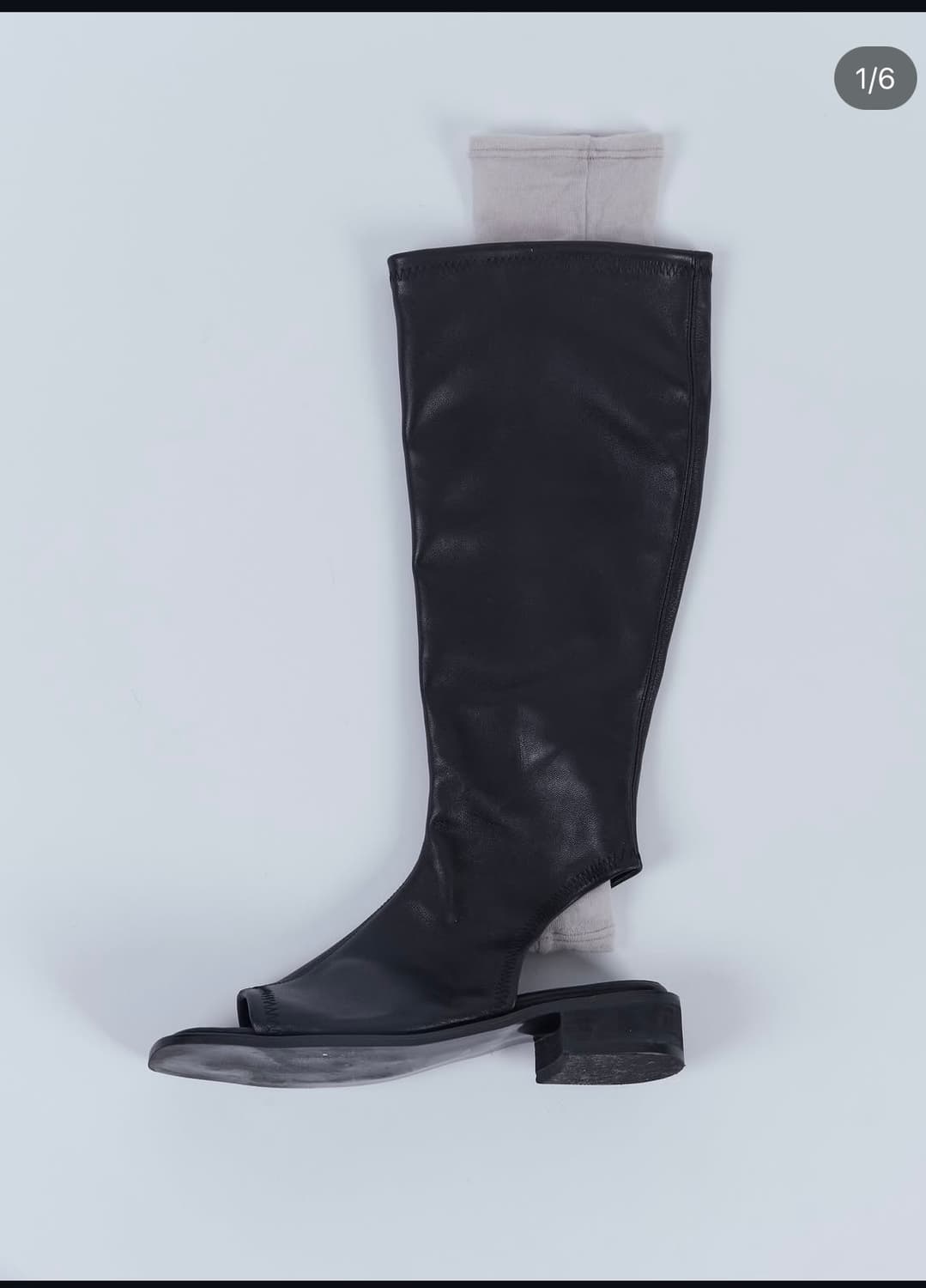 CERRIC 스퀘어토 롱부츠 블랙 상품이미지10