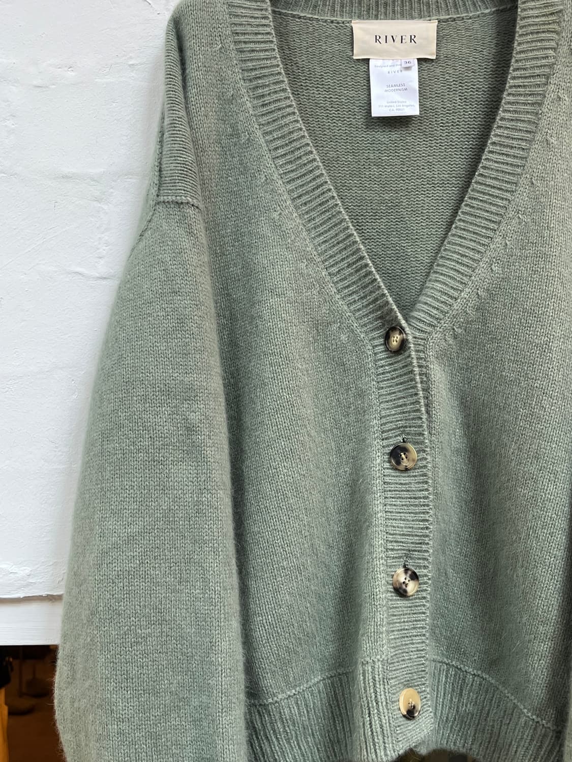 River 폭스 울 혼방 민트 가디건 36 상품이미지3