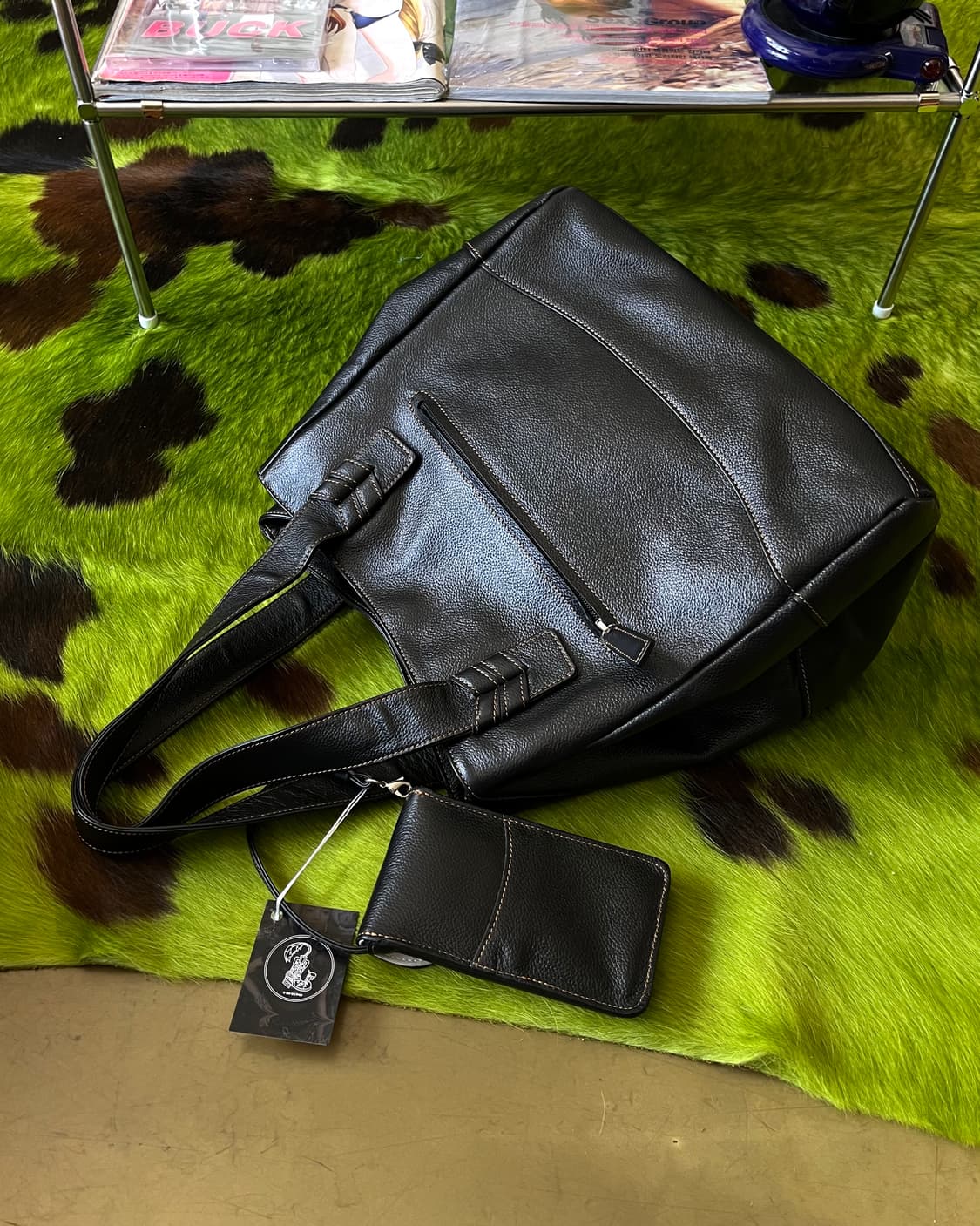 キタムラ Kitamura Dog Carving Leather Bag 상품이미지8
