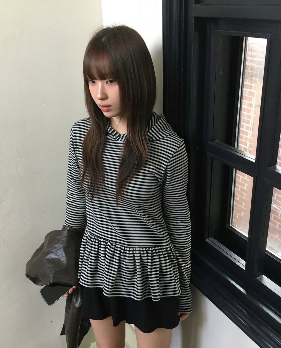 리트리버클럽 스트라이프 러플 후디 상품이미지1