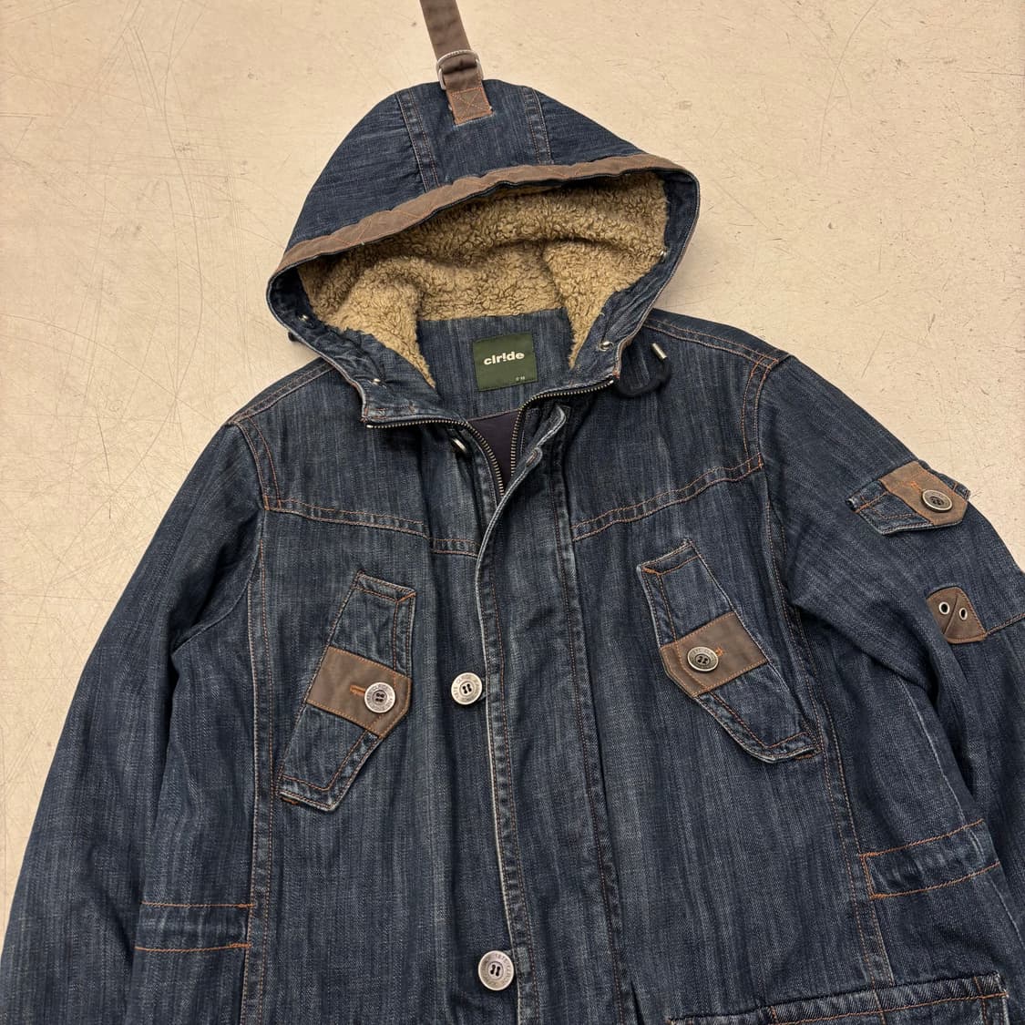 클라이드 데님 양털 롱 자켓 상품이미지2