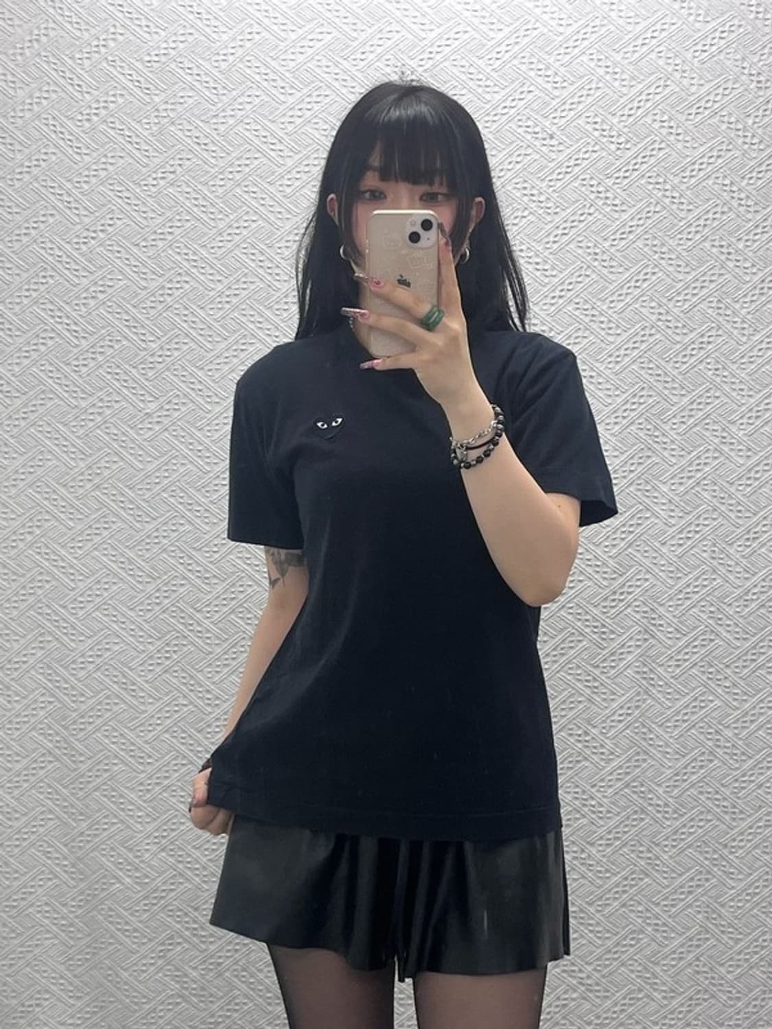 꼼데가르송 빈티지 캐주얼 플레이 블랙하트와펜 반팔티 M C11870 상품이미지1