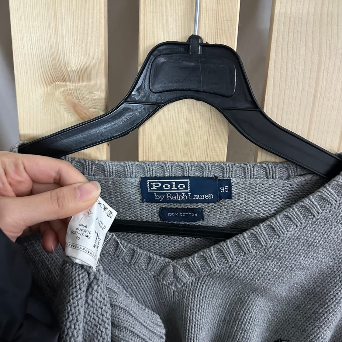 (M) 폴로 랄프로렌 브이넥 그레이 니트 상품이미지5