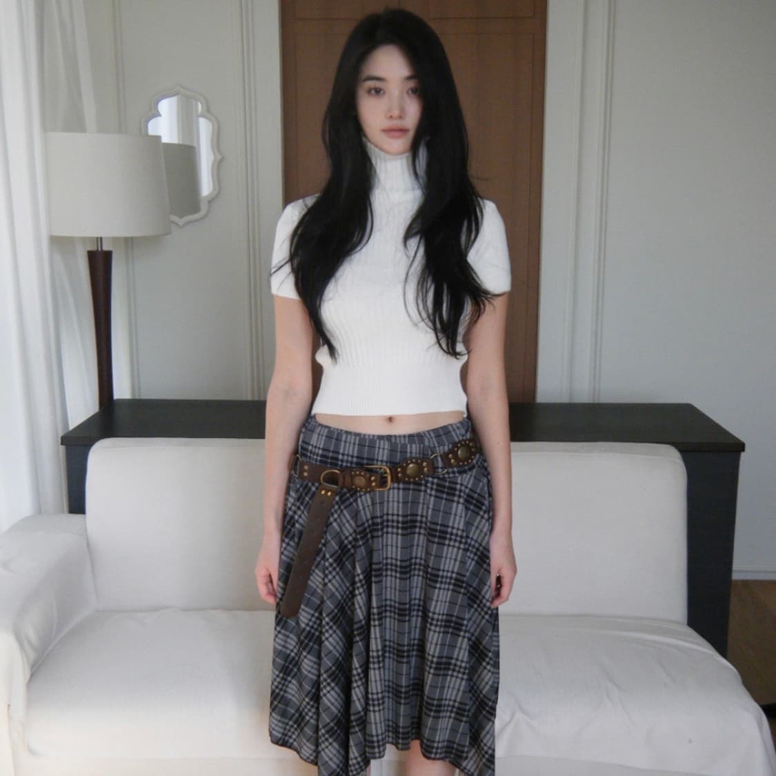 씨어 seer 목폴라 반팔 니트 아이보리 상품이미지4