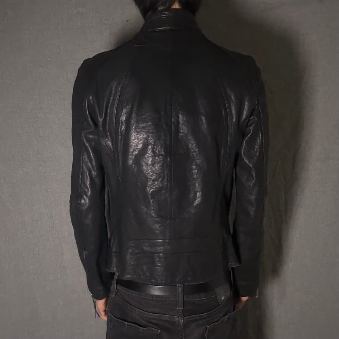 vintage black leather jacket 상품이미지9