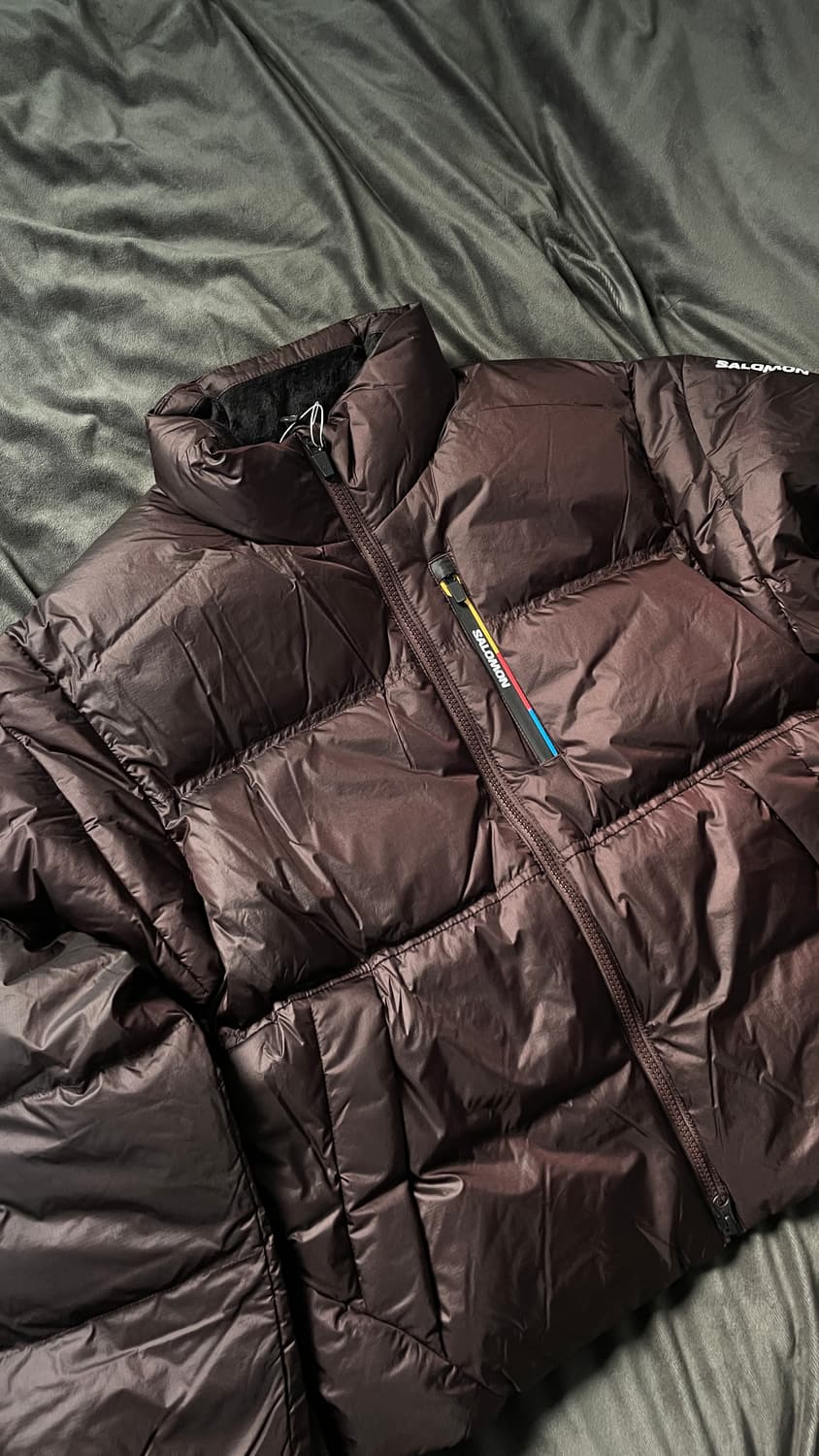 택포함 새상품 살로몬 컨투어 크롭 패딩 점퍼 브라운 초콜릿 M 상품이미지1