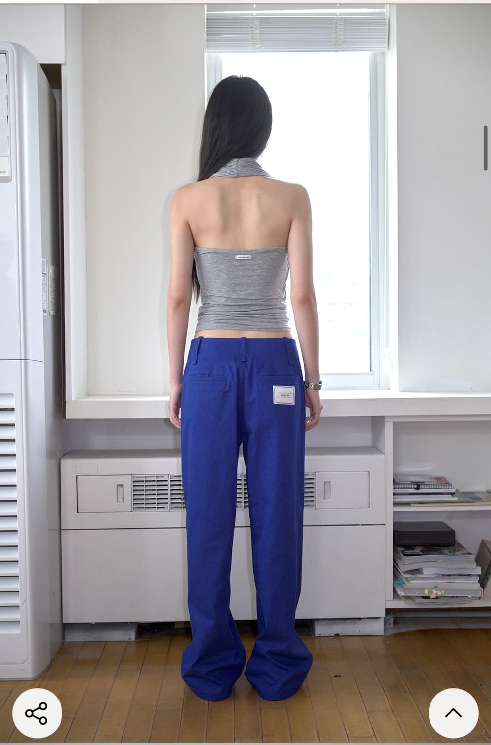 오버듀플레어 드레이프 홀터 나시 탑(그레이) 상품이미지8