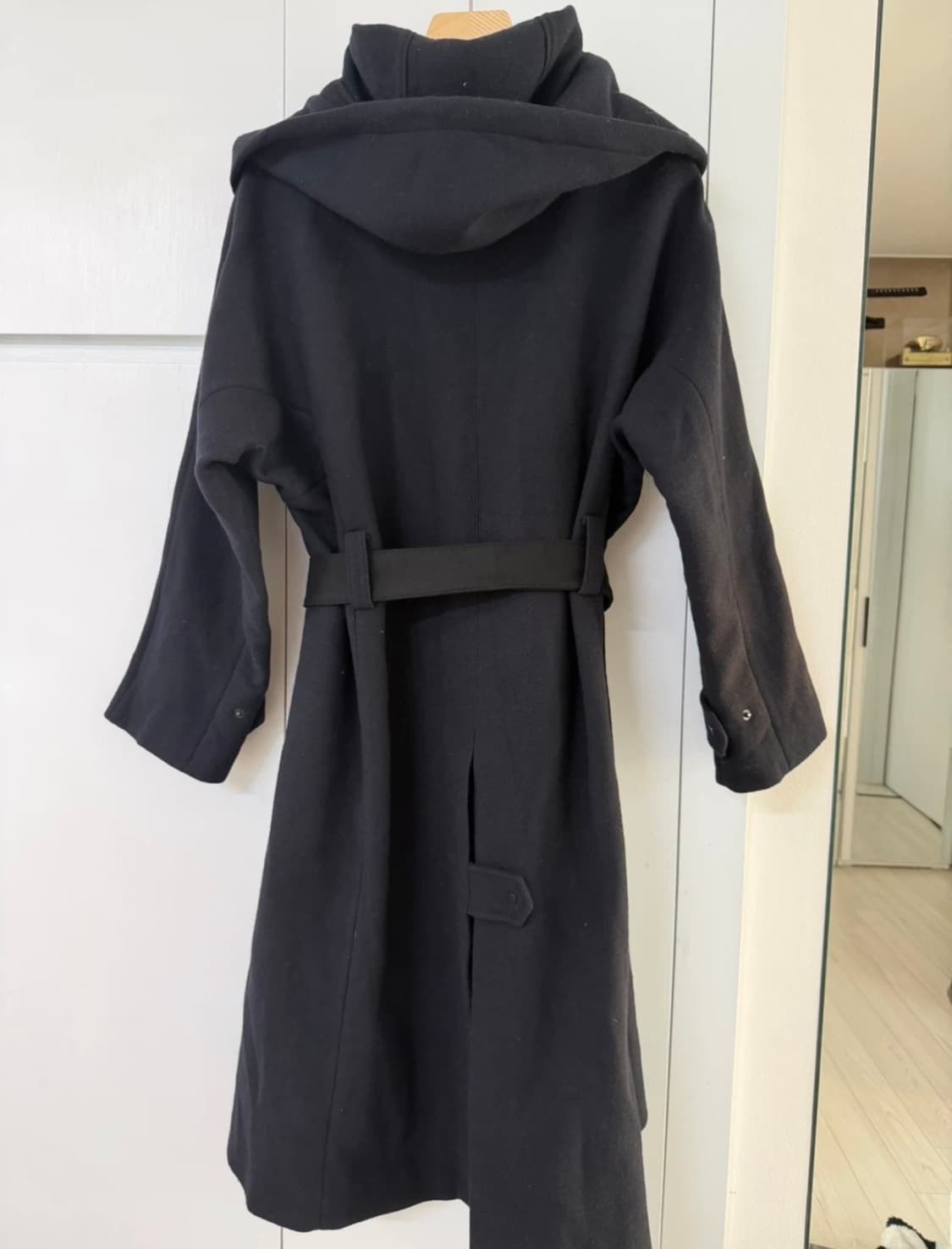 시스템 딥네이비 울 혼방 후드코트 상품이미지2