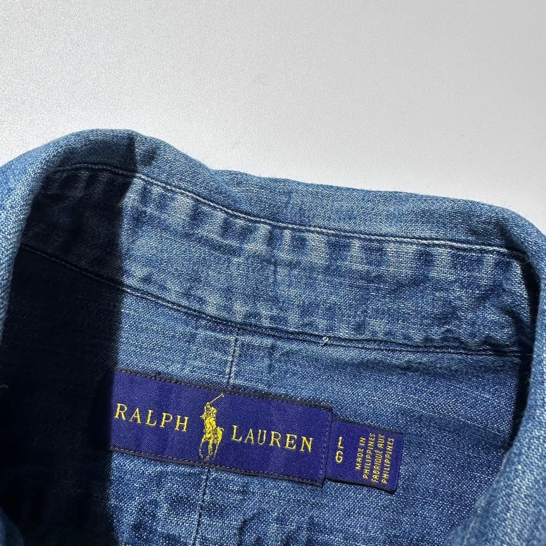 폴로 랄프로렌 샴브레이 데님 셔츠 상품이미지4