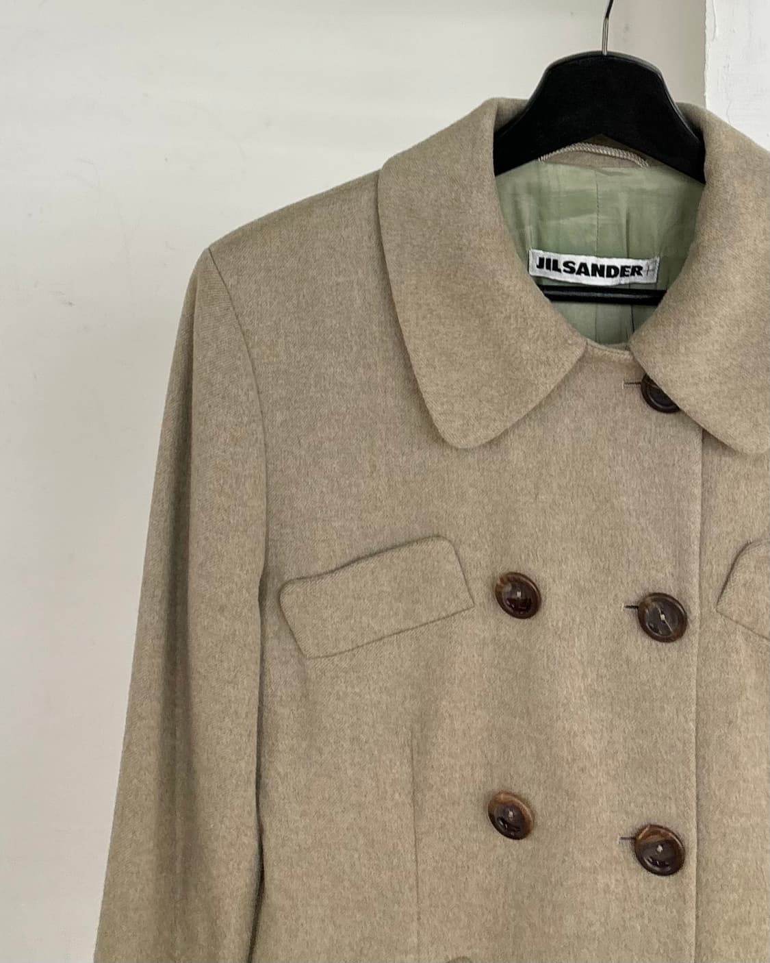 질샌더 베이지 더블 브레스티드 울코트 상품이미지3