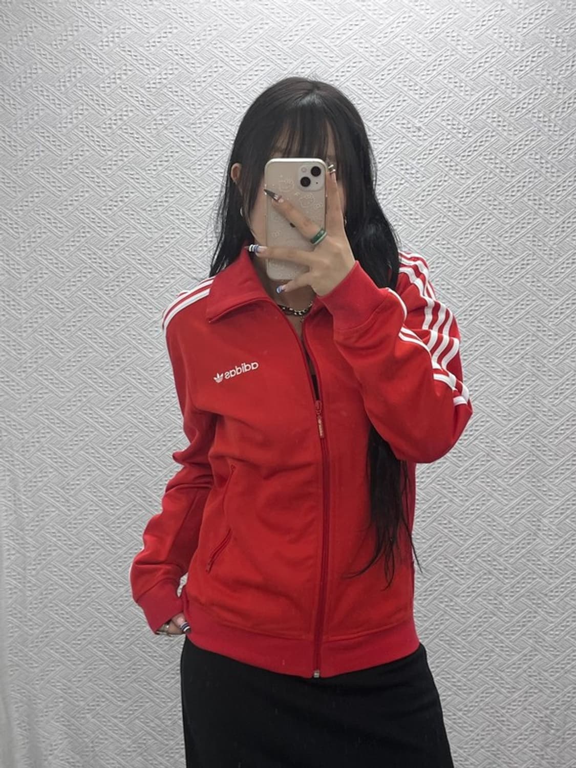 아디다스 레트로 Y2K 비비드레드 져지 집업 90 C07666 상품이미지1