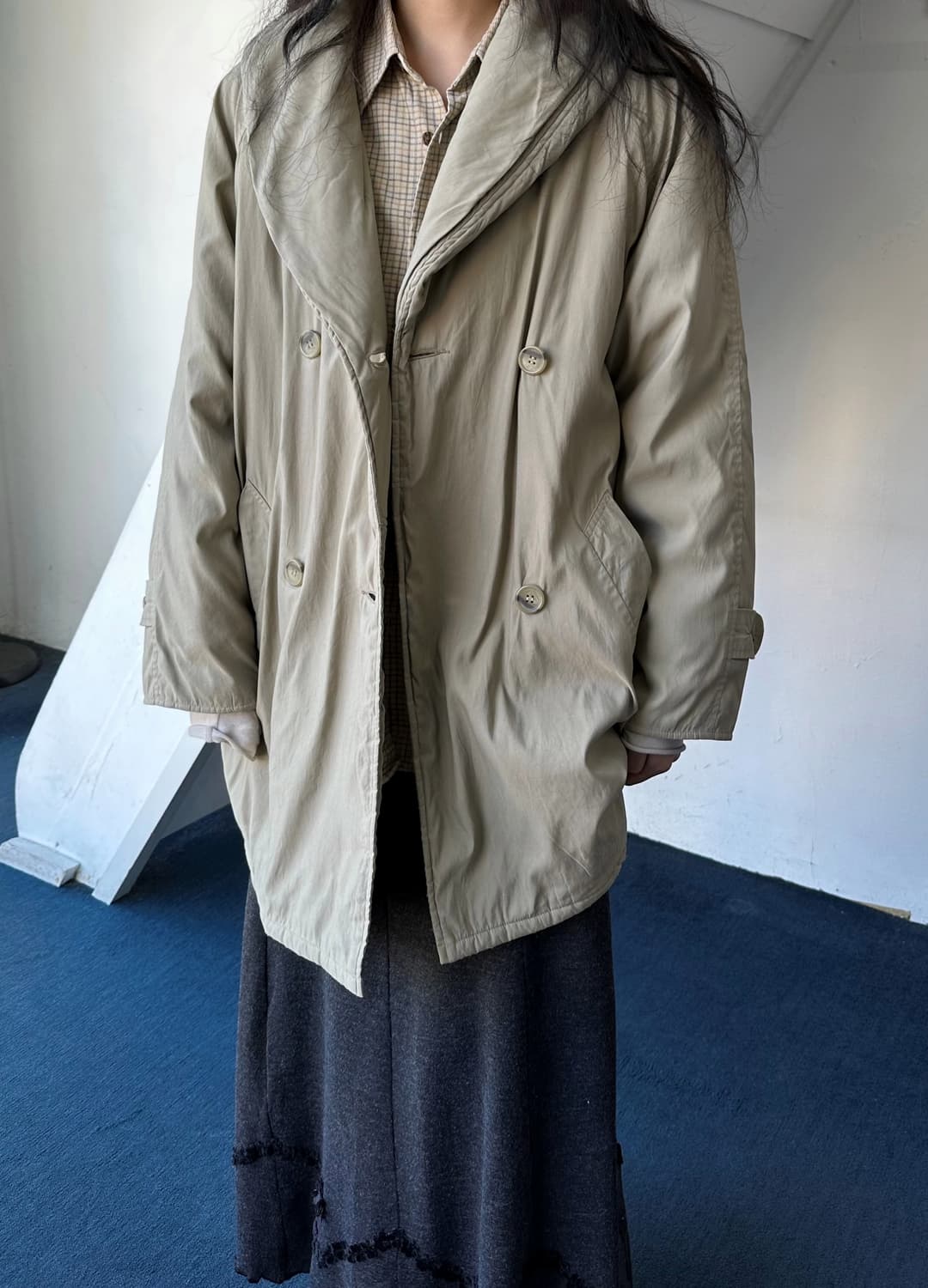 Padded over design double parka 상품이미지7