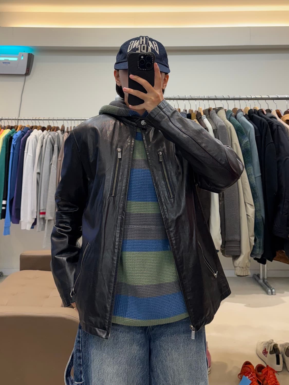 마이클 코어스 레더 자켓 상품이미지5