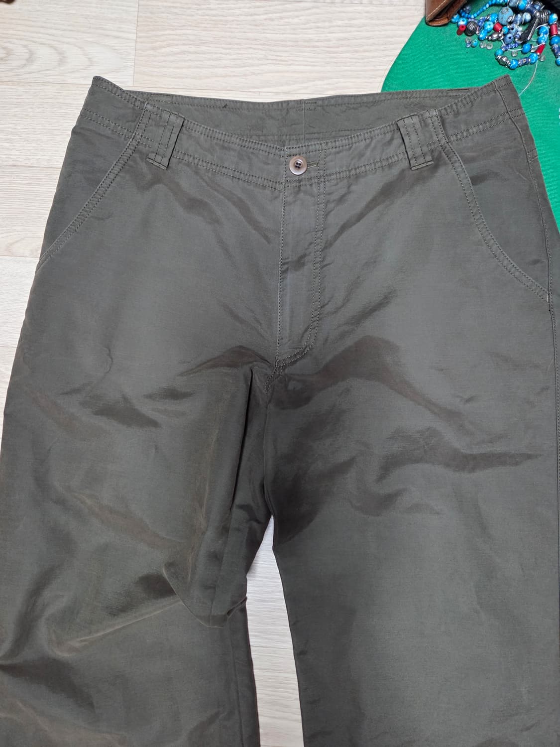 ARMANI COLLEZIONI 코튼 팬츠 카키 아르마니 상품이미지2