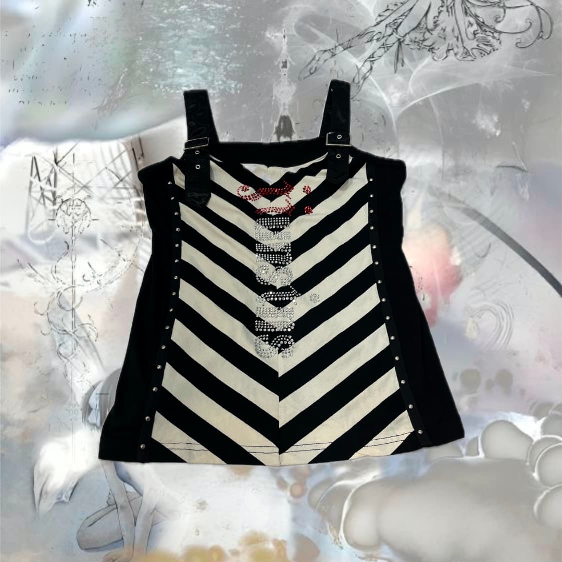 Y2K Cubic  eyelet Detail sleeveless 상품이미지3