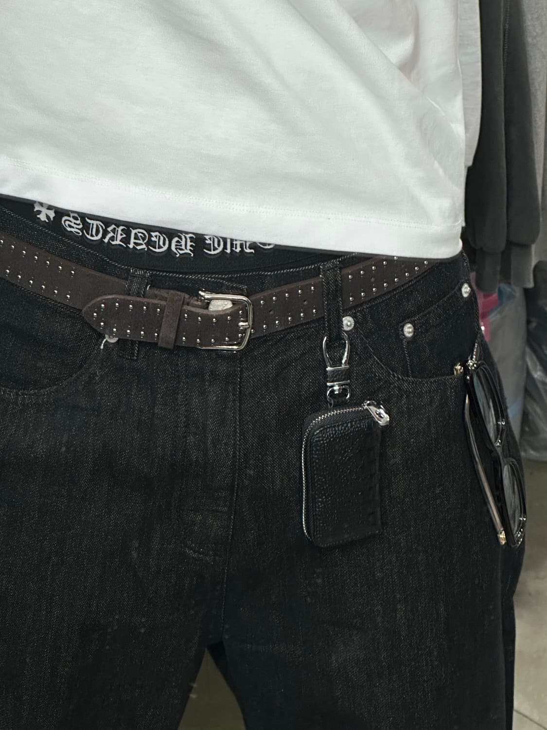 Double stud - 스웨이드 더블 스터드 벨트 상품이미지4