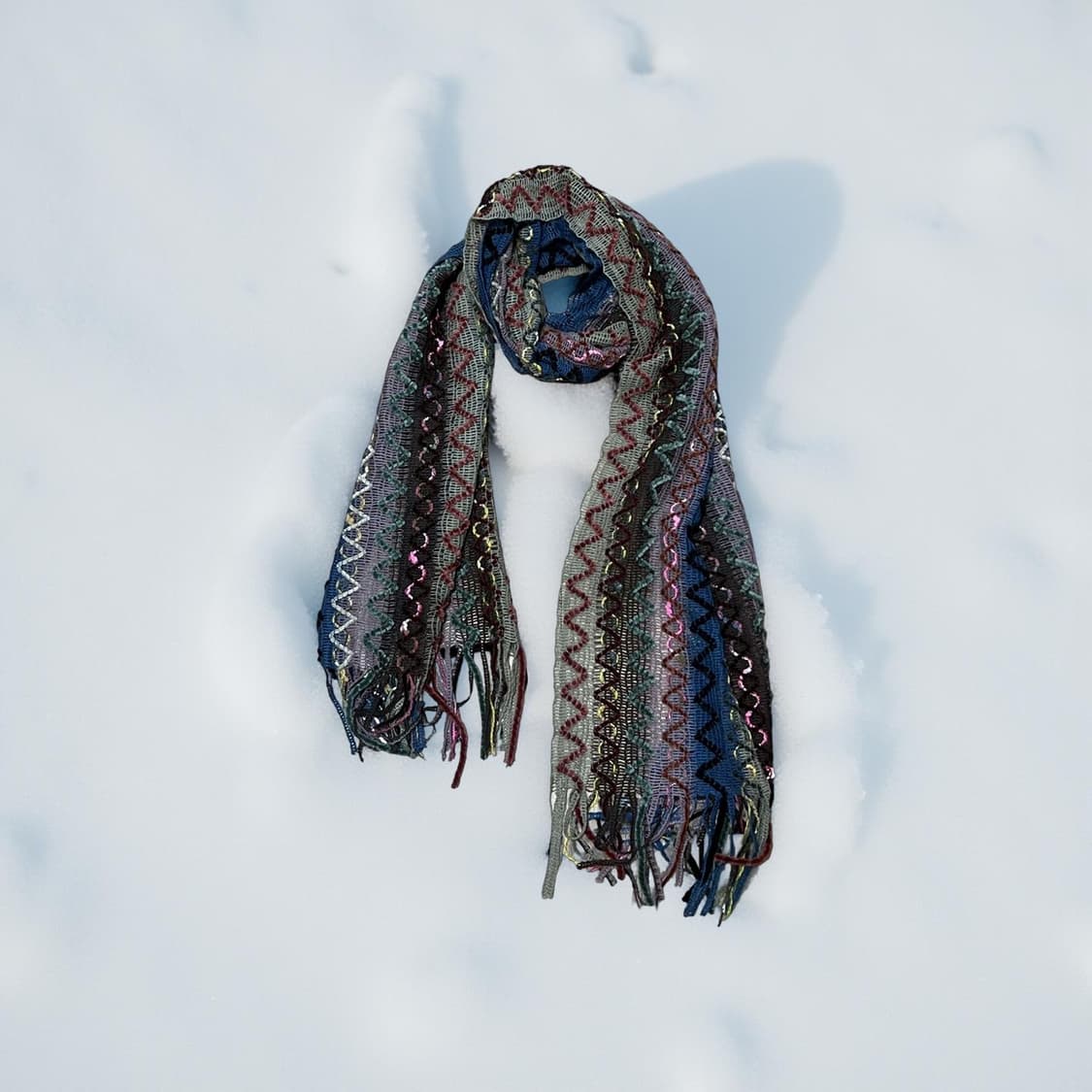 빈티지 컬러풀 니트 스카프  상품이미지1