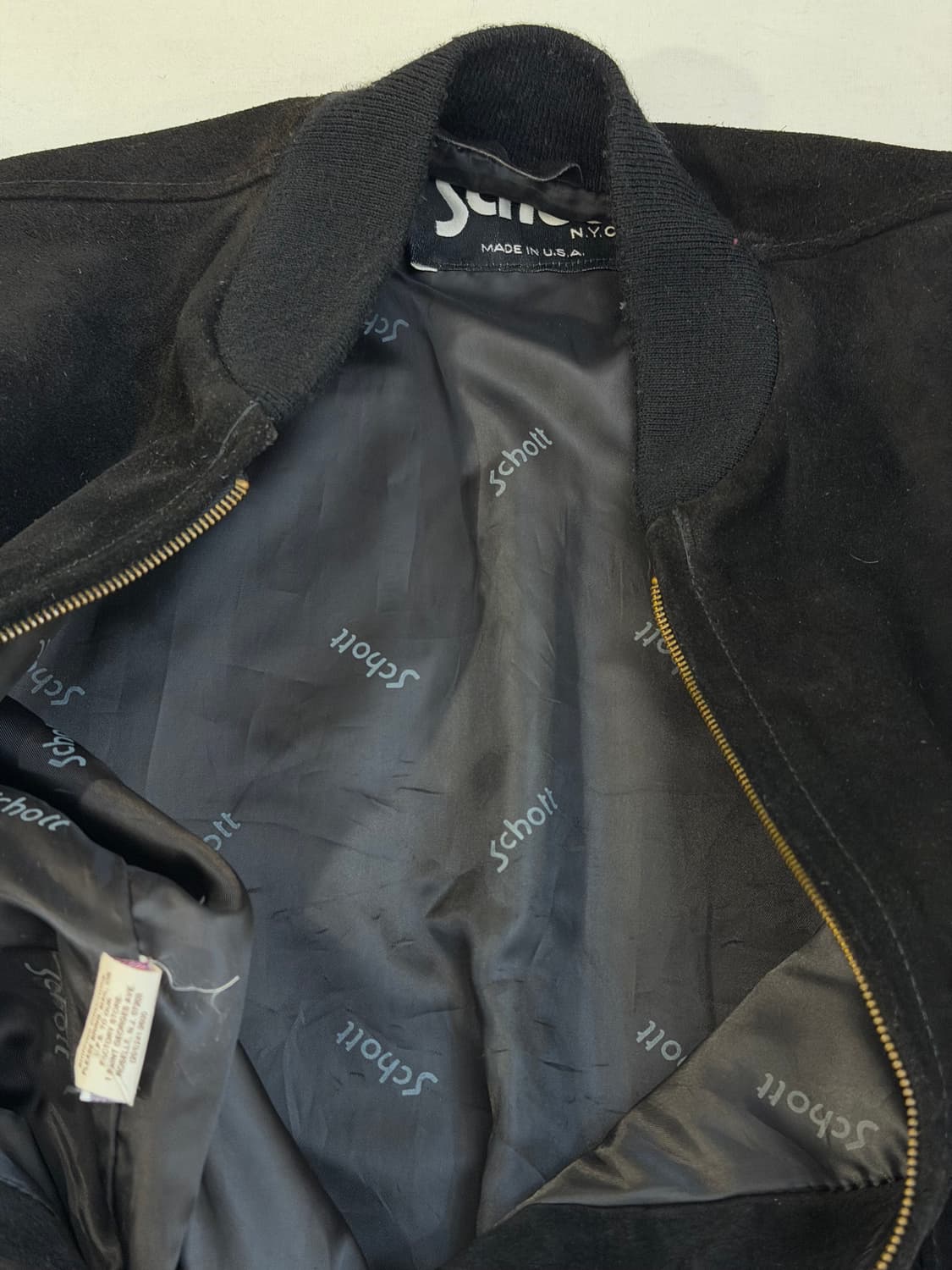 80s 쇼트 오리지널 USA 스웨이드 블루종 봄버자켓 상품이미지8