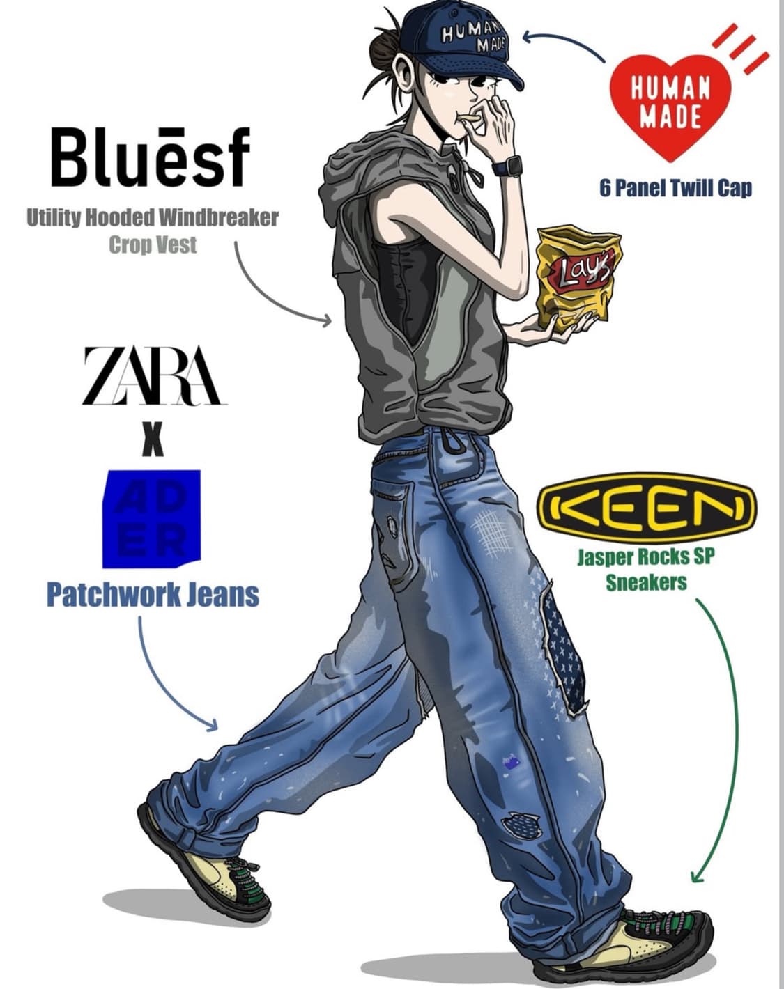 Bluesf 블루썬플라워 유틸리티 크롭 후드 베스트 상품이미지1