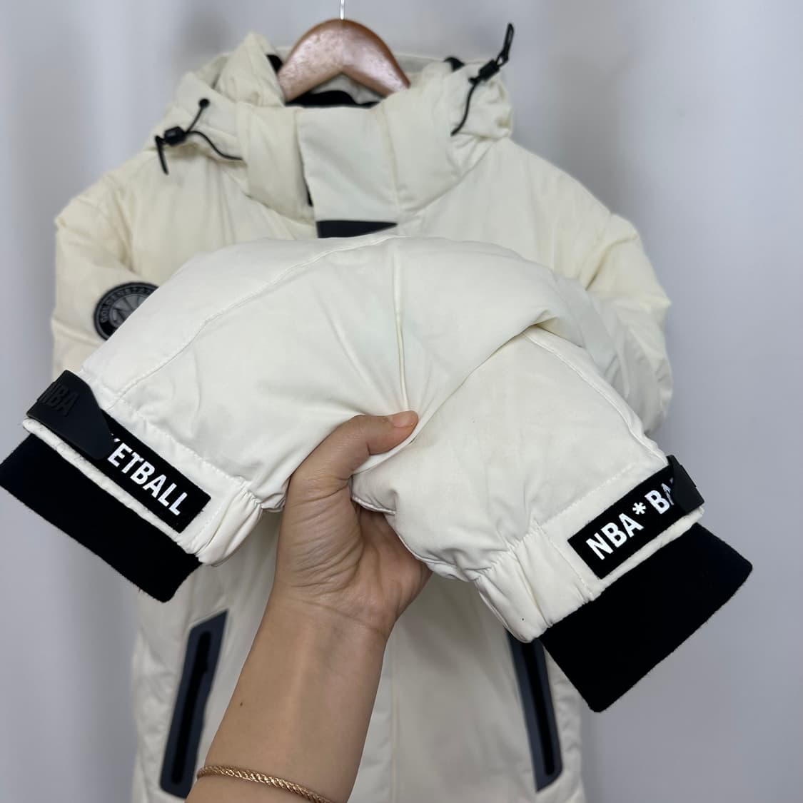 NBA 남자 거위털 패딩 솜빵빵 화이트 L 상품이미지3