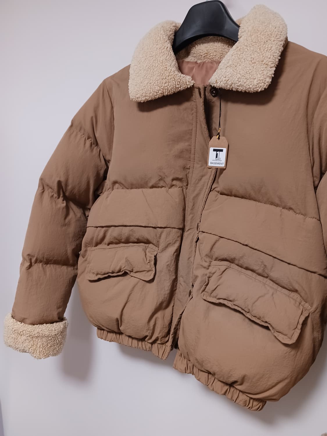 양털카라 크롭 패딩 상품이미지3